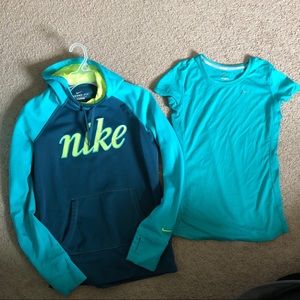Nike hoodie and shirt lot small S running